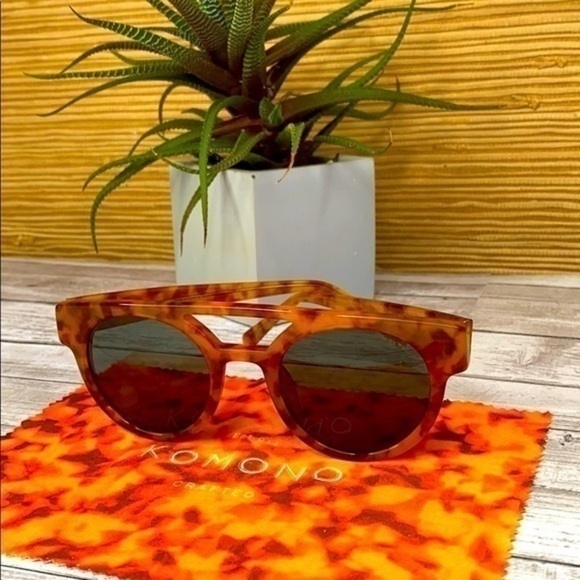 New KOMONO sunglasses Dreyfuss Caramel Demi brown orange tortoise - Picture 10 of 12
